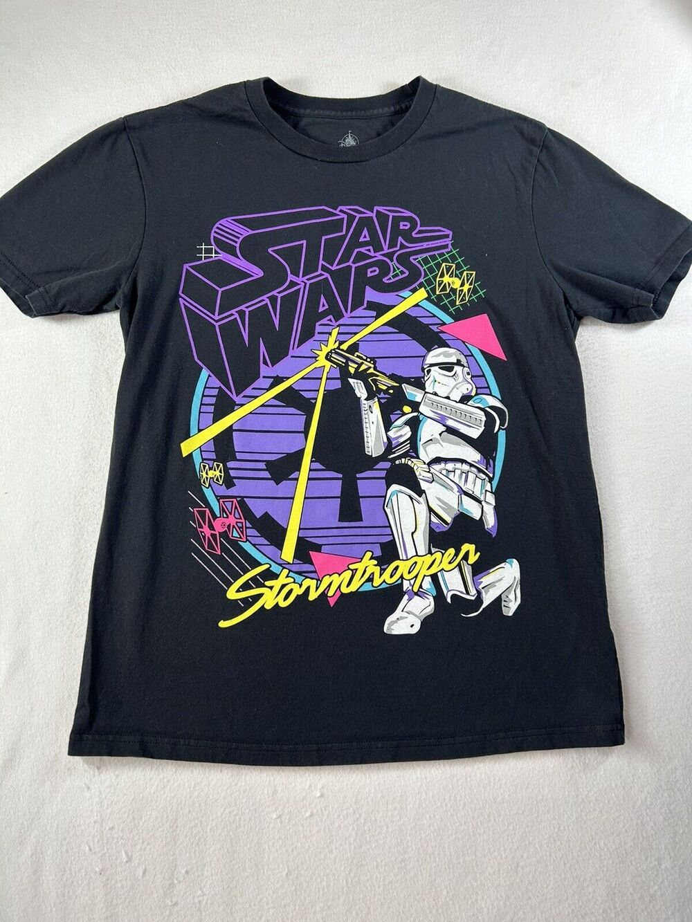 Disney Store Star Wars Stormtrooper Neon Graphics Black t-shirt Mens Medium